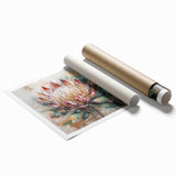 Burgundy and Gold Floral Wall Art – Elegant Canvas for Living Room