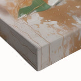 Burgundy and Gold Floral Wall Art – Elegant Canvas for Living Room