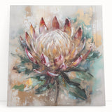 Burgundy and Gold Floral Wall Art – Elegant Canvas for Living Room