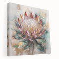 Burgundy and Gold Floral Wall Art – Elegant Canvas for Living Room