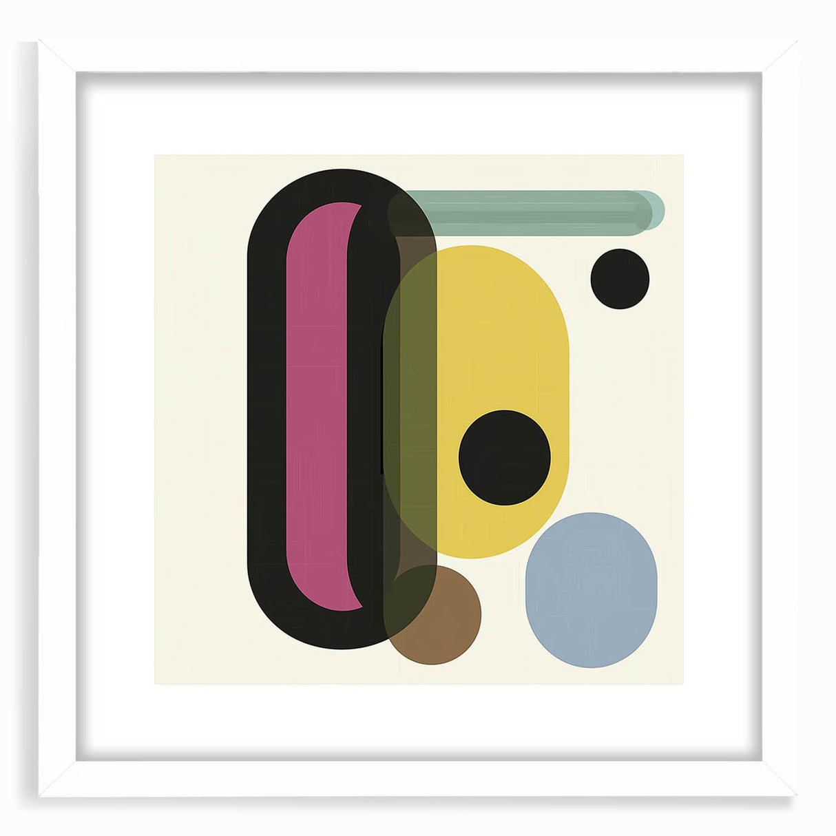 Abstract geometric frame featuring a modern design in white, showcasing a sleek mat and sharp lines, perfect for contemporary home decor.