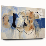 Abstract acrylic glass artwork featuring colorful splatters, viewed from the side, showcasing its vibrant hues and unique texture, ideal for modern decor.