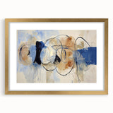 Abstract art frame showcasing gold splatter design with a white mat, perfect for stylish home decor. Ideal for modern interiors and gallery walls.