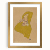 Soft Art Deco Wall Art - Portrait of Sleeping Infant in Golden Blanket