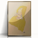 Soft Art Deco Wall Art - Portrait of Sleeping Infant in Golden Blanket