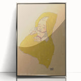 Soft Art Deco Wall Art - Portrait of Sleeping Infant in Golden Blanket