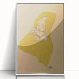 Soft Art Deco Wall Art - Portrait of Sleeping Infant in Golden Blanket