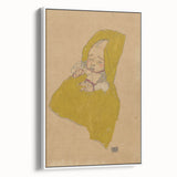 Soft Art Deco Wall Art - Portrait of Sleeping Infant in Golden Blanket