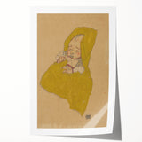 Soft Art Deco Wall Art - Portrait of Sleeping Infant in Golden Blanket
