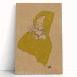 Soft Art Deco Wall Art - Portrait of Sleeping Infant in Golden Blanket
