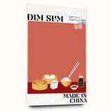 Large abstract wall art featuring assorted food dishes in vibrant colors on acrylic glass.