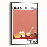 Black and white vintage poster art of various food dishes on a framed canvas, ideal for bedroom wall decor.