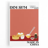 Black and white stretched canvas featuring an array of various food dishes, ideal for kitchen wall art.