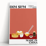 Black and white stretched canvas featuring an array of food dishes, ideal for kitchen wall art.