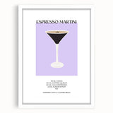 Abstract art print of assorted beverages in muted earth tones, framed with a white mat, ideal for dining room decor.