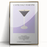 Mid-century modernist style large art print featuring vibrant food and drink motifs on a gold acrylic framed canvas.