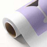 Art deco poster of colorful fruits on rolled canvas, suitable for nursery wall art or dining room decor.