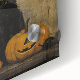Halloween Wall Hangings - Witch Cat and Jack O Lanterns