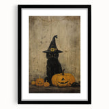 Halloween Wall Hangings - Witch Cat and Jack O Lanterns