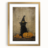 Halloween Wall Hangings - Witch Cat and Jack O Lanterns