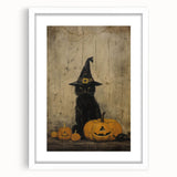 Halloween Wall Hangings - Witch Cat and Jack O Lanterns