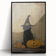 Halloween Wall Hangings - Witch Cat and Jack O Lanterns