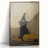 Halloween Wall Hangings - Witch Cat and Jack O Lanterns