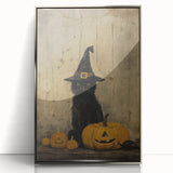 Halloween Wall Hangings - Witch Cat and Jack O Lanterns