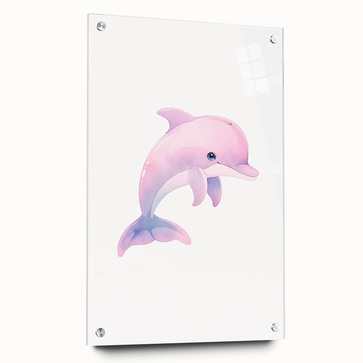 Girls Bedroom Art – Cute Watercolor Dolphin Nursery Wall Decor