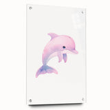 Girls Bedroom Art – Cute Watercolor Dolphin Nursery Wall Decor