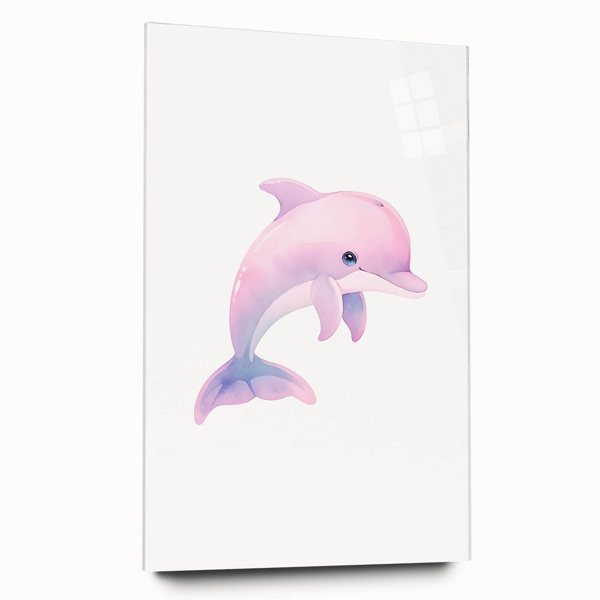 Girls Bedroom Art – Cute Watercolor Dolphin Nursery Wall Decor