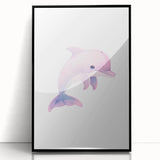 Girls Bedroom Art – Cute Watercolor Dolphin Nursery Wall Decor