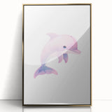 Girls Bedroom Art – Cute Watercolor Dolphin Nursery Wall Decor