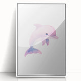 Girls Bedroom Art – Cute Watercolor Dolphin Nursery Wall Decor