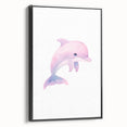 Girls Bedroom Art – Cute Watercolor Dolphin Nursery Wall Decor