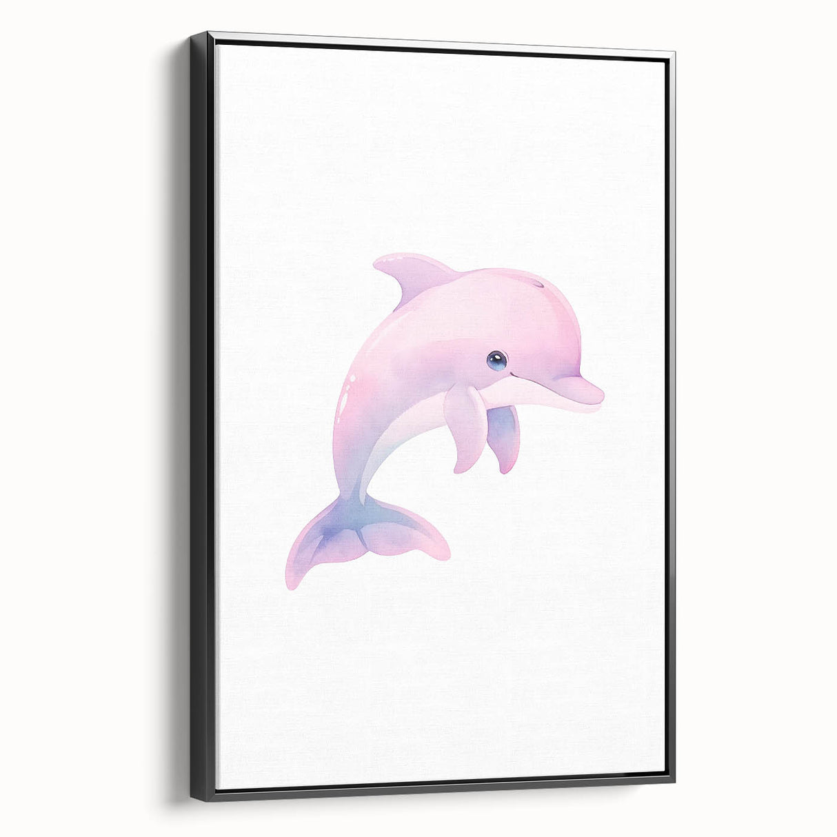 Girls Bedroom Art – Cute Watercolor Dolphin Nursery Wall Decor