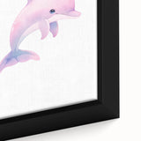Girls Bedroom Art – Cute Watercolor Dolphin Nursery Wall Decor