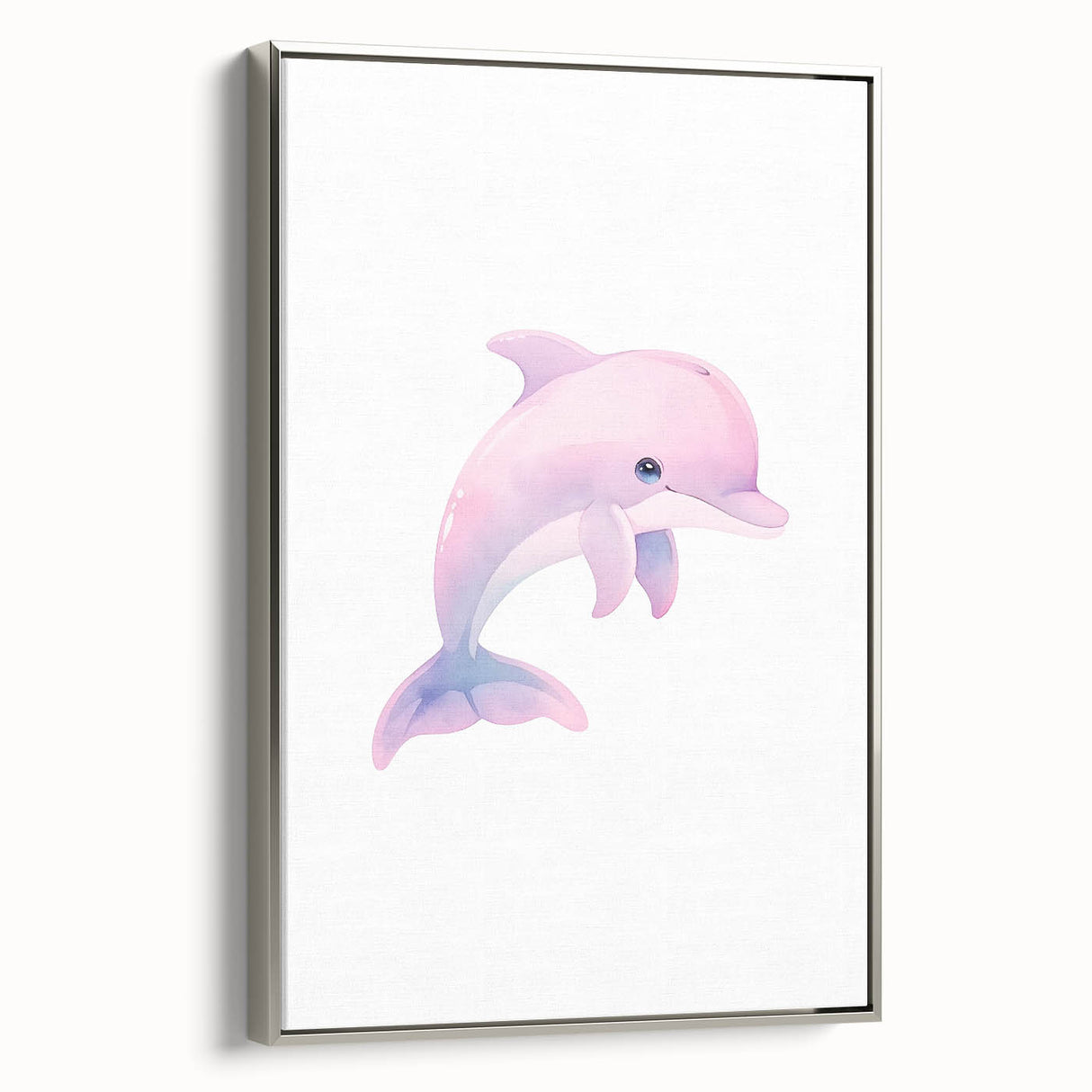 Girls Bedroom Art – Cute Watercolor Dolphin Nursery Wall Decor