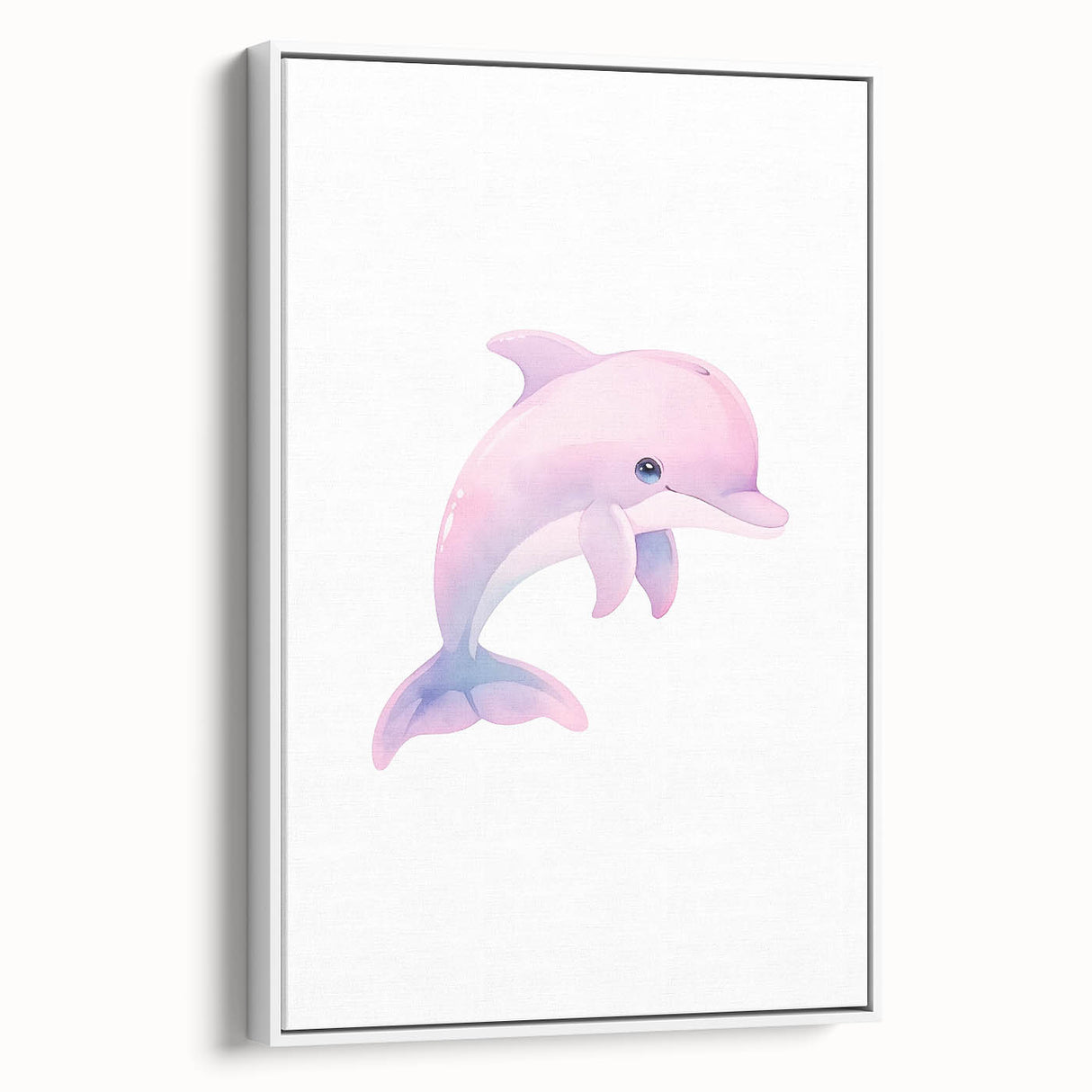 Girls Bedroom Art – Cute Watercolor Dolphin Nursery Wall Decor