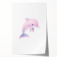 Girls Bedroom Art – Cute Watercolor Dolphin Nursery Wall Decor