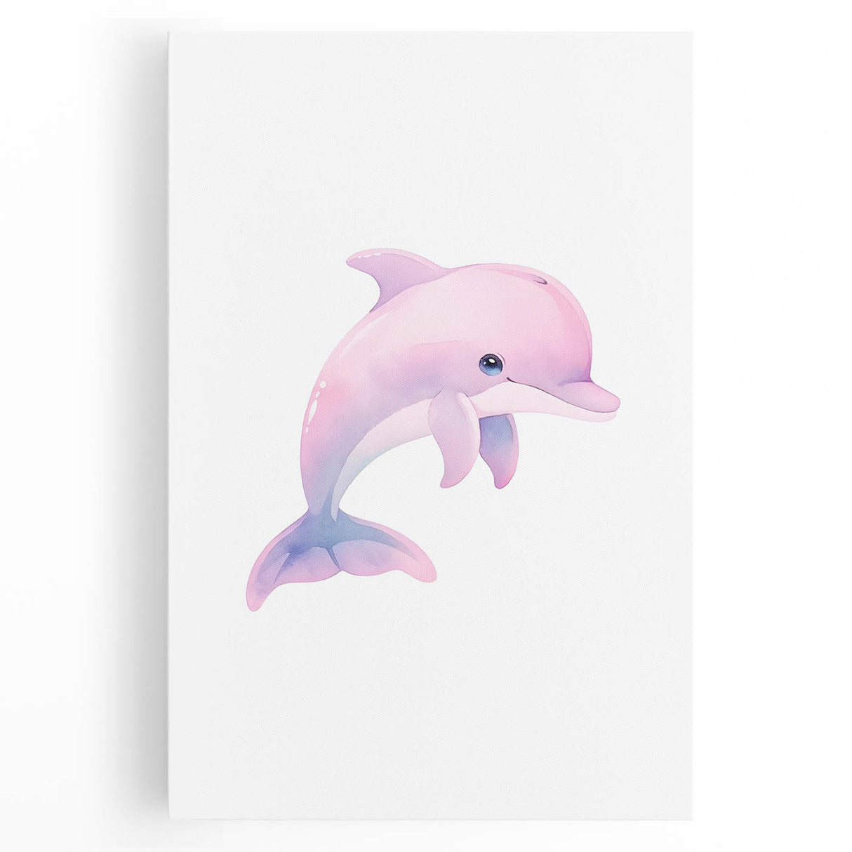 Girls Bedroom Art – Cute Watercolor Dolphin Nursery Wall Decor