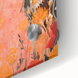 Playroom Wall Art Decor - Joyful Floral Girl Kids Canvas Print