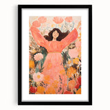 Playroom Wall Art Decor - Joyful Floral Girl Kids Canvas Print