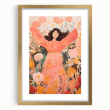 Playroom Wall Art Decor - Joyful Floral Girl Kids Canvas Print