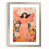 Playroom Wall Art Decor - Joyful Floral Girl Kids Canvas Print