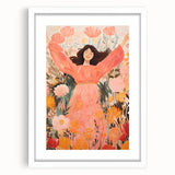 Playroom Wall Art Decor - Joyful Floral Girl Kids Canvas Print