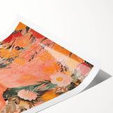 Playroom Wall Art Decor - Joyful Floral Girl Kids Canvas Print