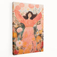 Playroom Wall Art Decor - Joyful Floral Girl Kids Canvas Print