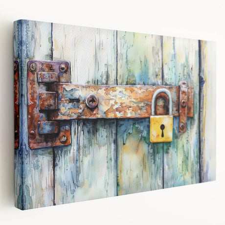 Landscape barn canvas print showcasing a rustic red barn surrounded by lush green fields under a clear blue sky, perfect for farmhouse decor enthusiasts.