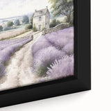 Framed canvas wall art depicting a serene countryside landscape with vibrant green fields and a blue sky, showcasing intricate details and textures in the natural scenery.